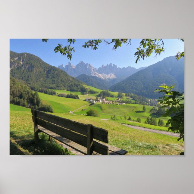 Póster Santa Maddalena Dolomites Italy (Frente)