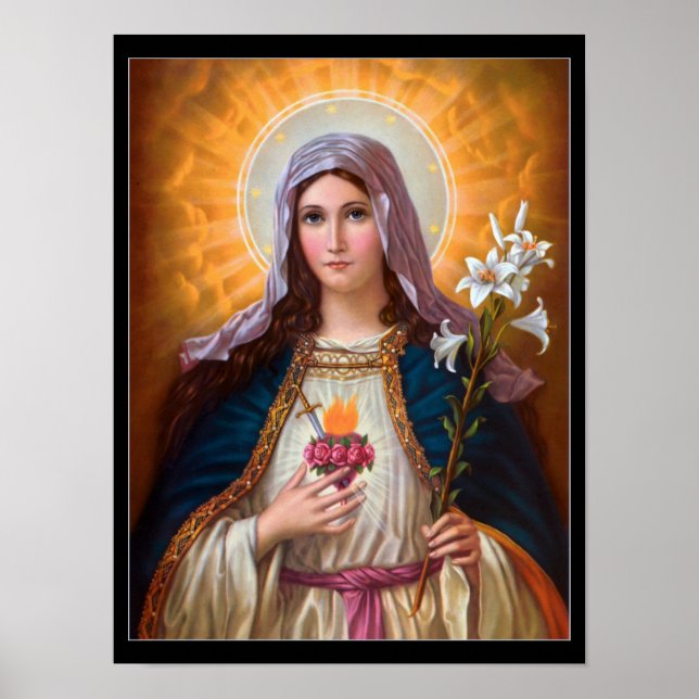Póster Santa Madre María Corazón Inmaculado, Santa María, (Frente)