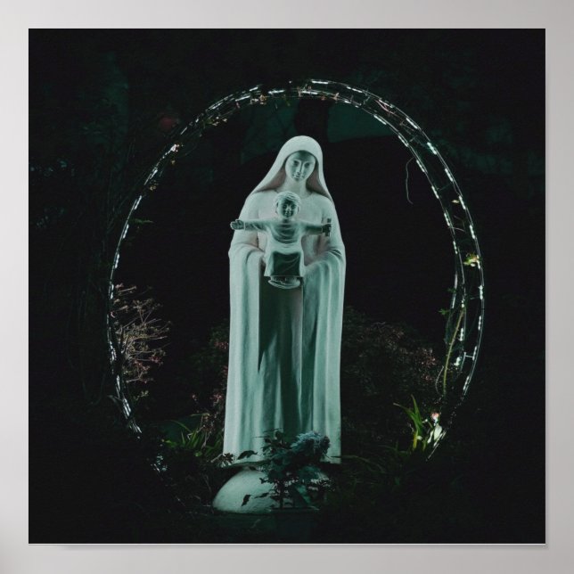 Póster Santa Madre María y el Niño Jesús Cristiano (Frente)