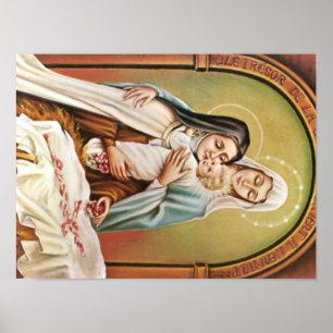 Póster Santa Madre Teresa María Niño Jesús Manger Rosas