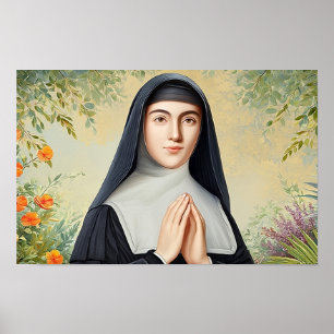 Póster Santa Margarita María en la oración