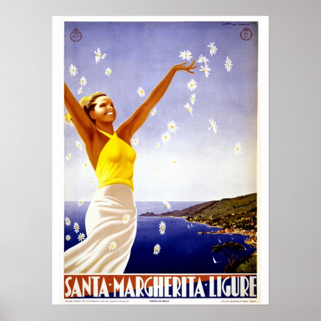 Póster Santa Margherita Ligure Viaje italiano (Frente)
