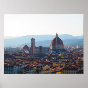 Póster Santa Maria del Fiore al atardecer en Florencia