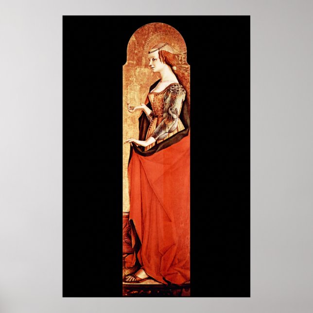 Póster SANTA MARÍA MAGDALENA 2 Oro,Rojo (Frente)
