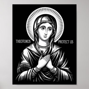 Póster Santa María Teotokos, cristiana ortodoxa, nos prot