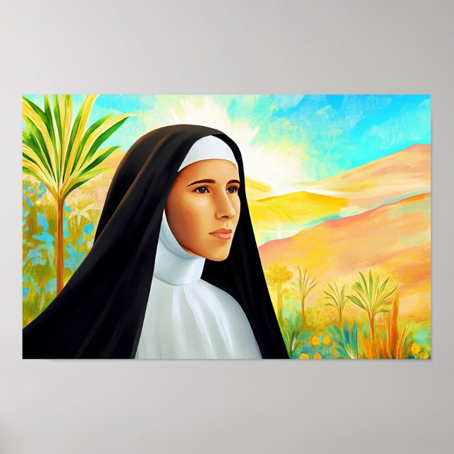 Póster Santa Mariana Cope: Luz de la Compasión (Frente)