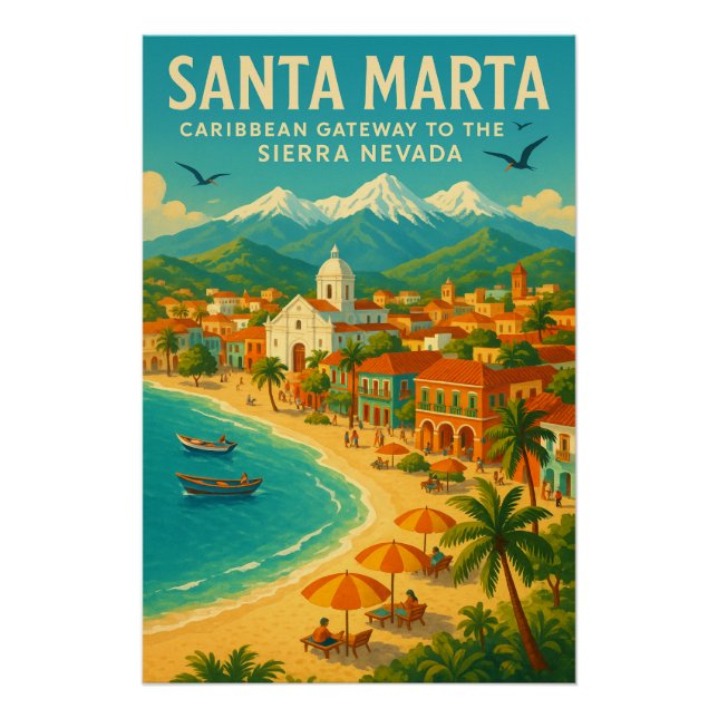 PÓSTER SANTA MARTA — CARIBBEAN GATEWAY TO THE  NEVADA (Anverso)