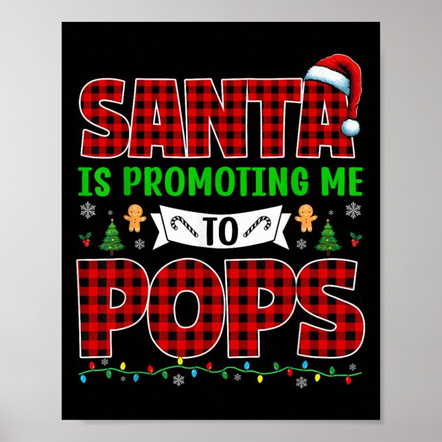 Póster Santa Me Está Ascendiendo A Pops Xmas Embarazo Exp (Frente)
