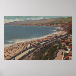 Póster Santa Mónica, CA - La playa del condado de Los Áng