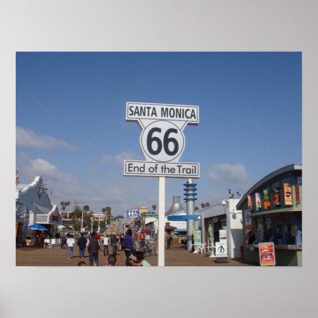 Póster Santa Mónica, California - RT 66 (Frente)