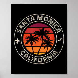 Póster Santa Mónica De La Gaviota Y Los Surfistas Del Sol