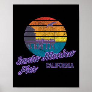 Póster Santa Mónica Pier La California Surf Backpacking B