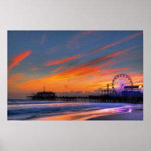 Póster Santa Monica Pier Sunset