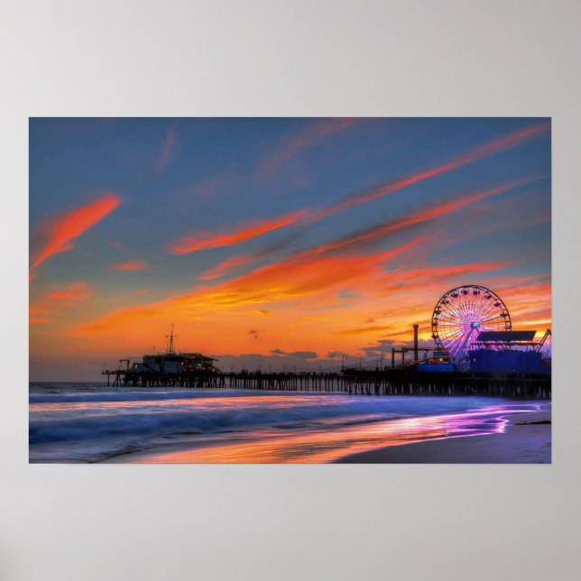 Póster Santa Monica Pier Sunset (Frente)