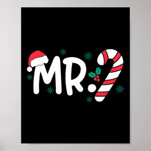 Póster Santa Mr. Y la Sra. Candy Cane Parejas Coincidiend