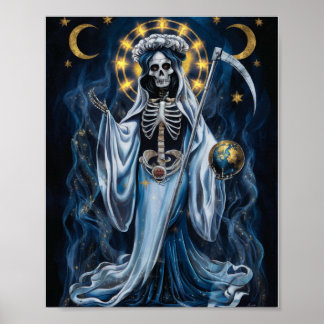 Póster Santa Muerte con el Poster de la luna