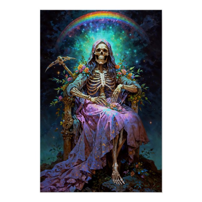 Póster Santa Muerte de las Siete Potencias (Anverso)
