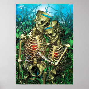 Póster Santa Muerte Tarot - Dos copas