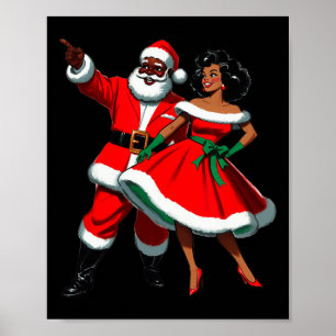 Póster Santa Navidades afroamericanas Kwanzaa Noches Muje
