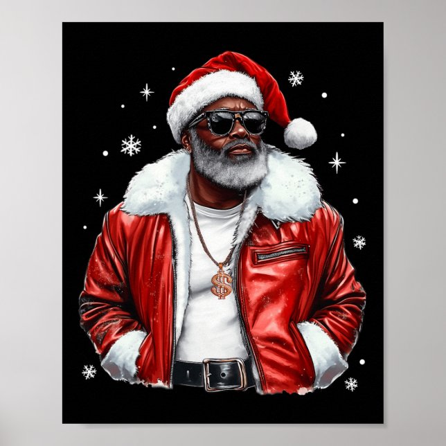 Póster Santa Navidades afroamericanos Guay Black Afro K (Frente)