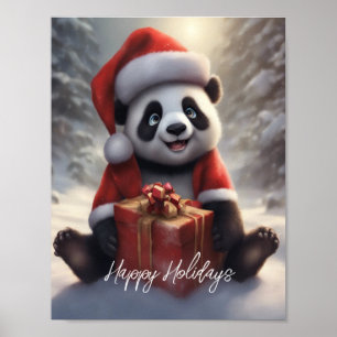 Póster Santa Panda Bear