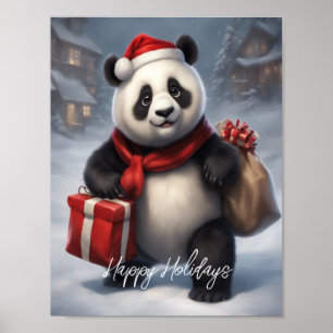 Póster Santa Panda Bear