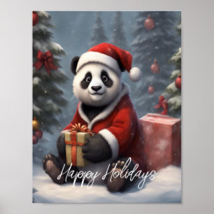 Póster Santa Panda Bear