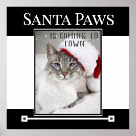 Póster Santa Paws Viene A Los Navidades De La Ciudad