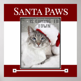 Póster Santa Paws Viene A Los Navidades De La Ciudad