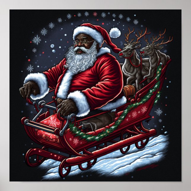 Póster Santa Piloto Africano-Americano (Frente)
