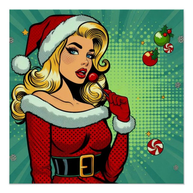 Póster Santa Pinup: Pop Art Glam (Anverso)