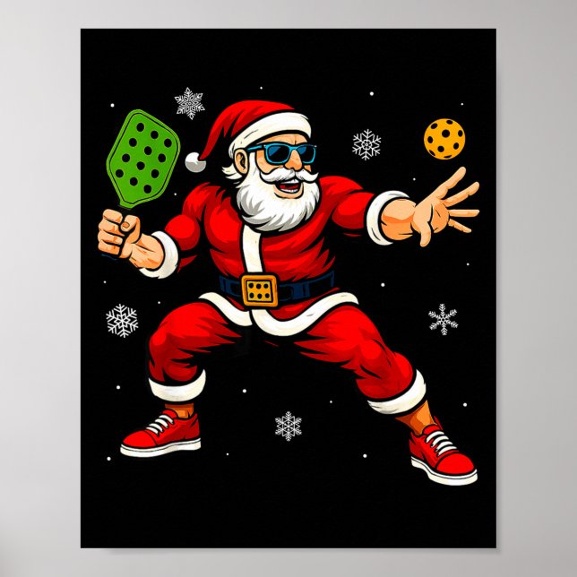Póster Santa Playing Ckleball Xmas Funny Christmas Ckleba (Frente)