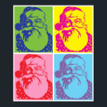 Póster Santa Pop art Merry Christmas<br><div class="desc">Popart Merry Christmas,  a must have!</div>