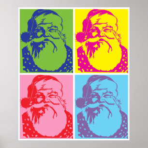 Póster Santa Pop art Merry Christmas