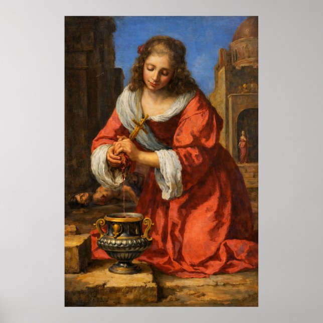 Póster Santa Práxedes por Johannes Vermeer (Frente)