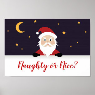 Póster Santa preguntando mal o bien