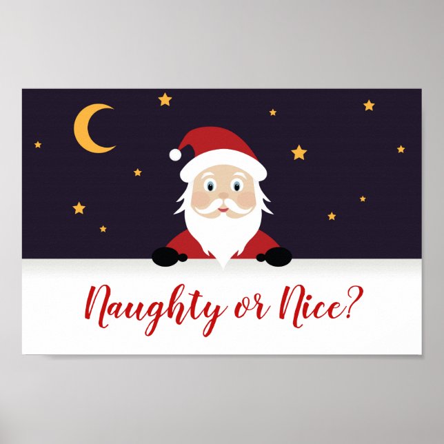 Póster Santa preguntando mal o bien (Frente)