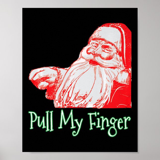 Póster Santa Pull My Finger Funny Navidades Fart Humor Pr (Frente)