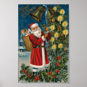 Póster Santa que suena Bell
