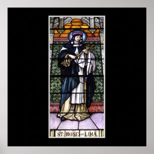 Póster Santa Rosa de Lima - recen por la vidriera manchad