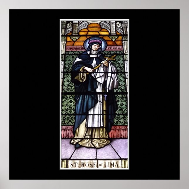 Póster Santa Rosa de Lima - recen por la vidriera manchad (Frente)