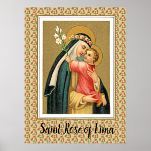 Póster Santa Rosa de Lima y el Niño Cristo (M 023)
