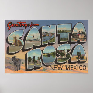 Póster Santa Rosa, Nuevo México - Escenas de letras grand