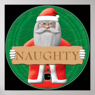 Póster Santa - Rótulo travieso