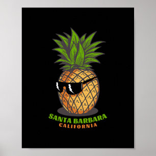 Póster Santa Rra California Ca Piña Vacaciones Soleadas