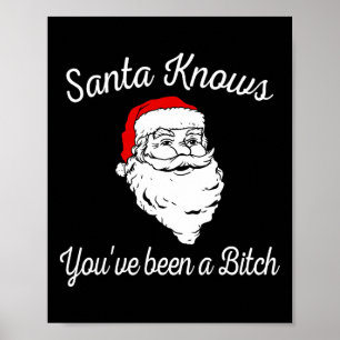 Póster Santa sabe que has sido divertidamente ofensivo