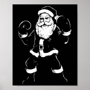 Póster Santa Santa, Boxeador Kickboxing Navidad Mar