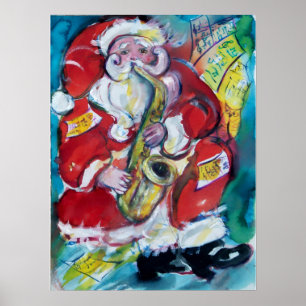 PÓSTER SANTA & SAX, FIESTA DE NAVIDAD