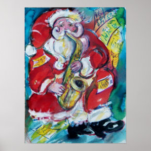 PÓSTER SANTA & SAX, FIESTA DE NAVIDAD