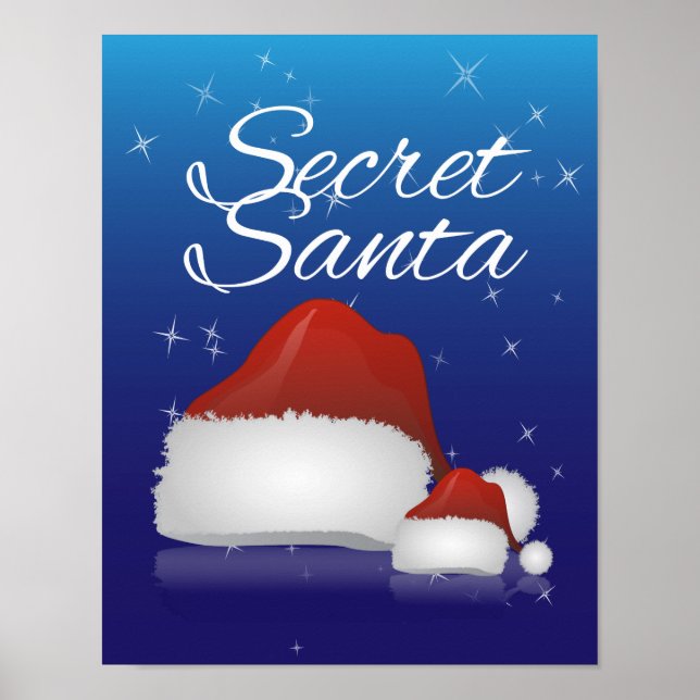 Póster Santa Secreta, Azul/Gorra (Frente)